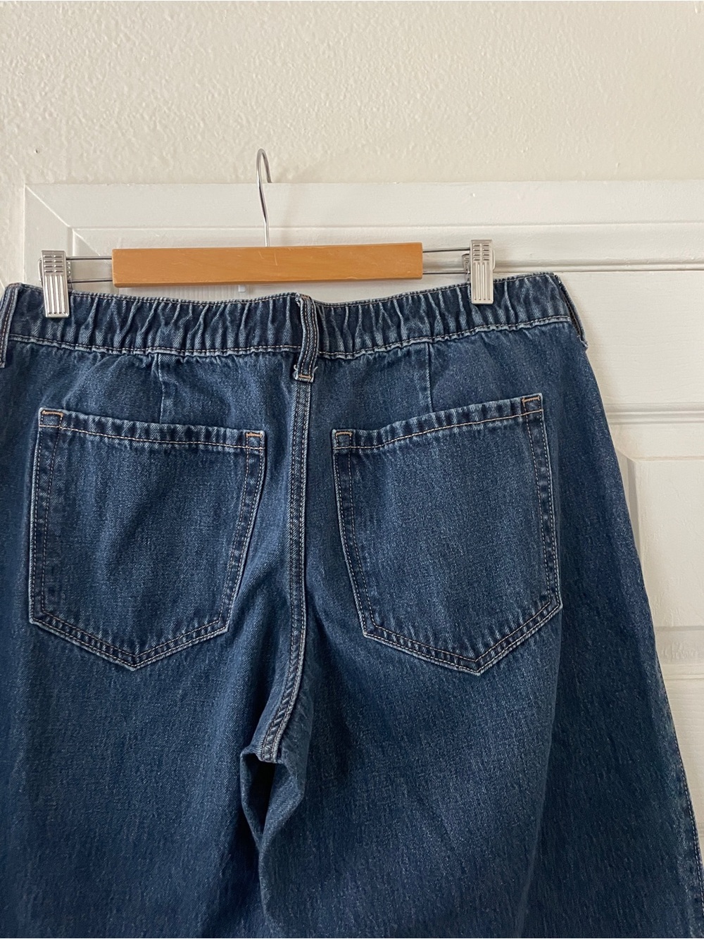Hollister Low Rise Baggy Dark Blue Wide-Leg Jeans Size L - Picture 5 of 6